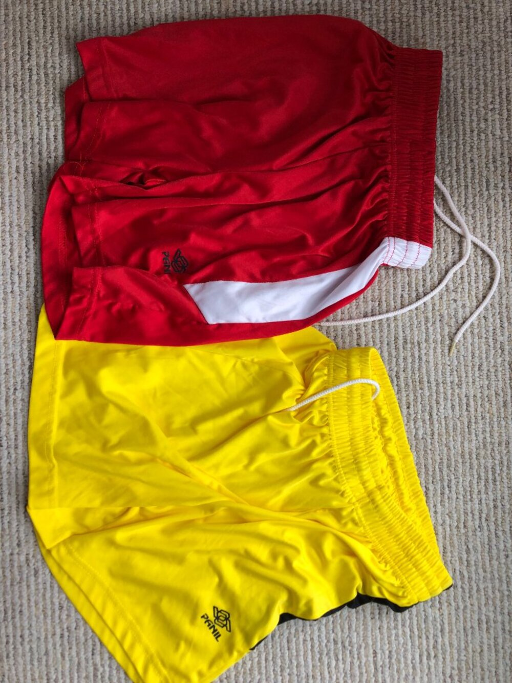 Boys Athletic Soccer Shorts Bundle (2 Pairs) - Red & Yellow